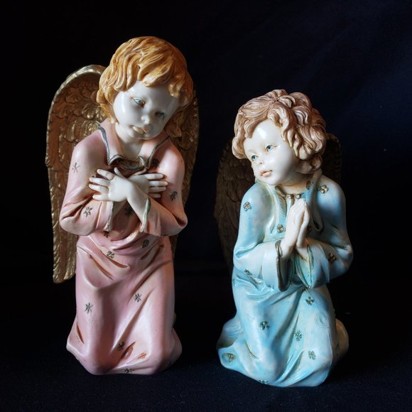 SOLD VTG Kneeling Angel (Depose Italy - Blue) - Picture 5 of 5